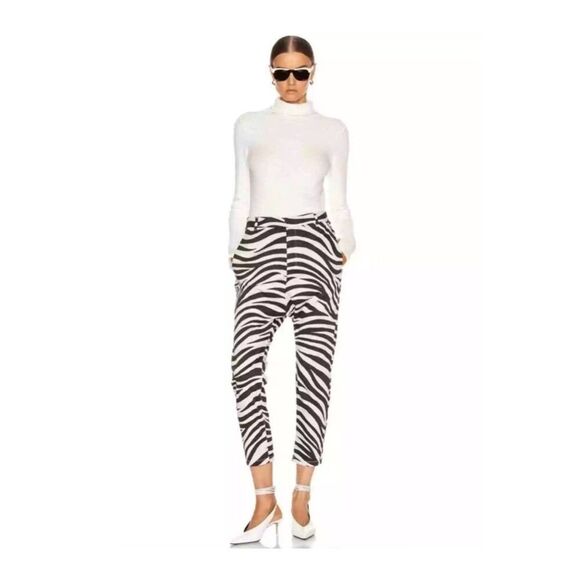 Nili Lotan Paris Pants Bone Tiger Zebra Print Size 29 - Picture 1 of 7